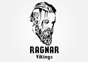 logo man Vikings vector icon