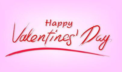 handwritten vector happy valentine's day on light pink background