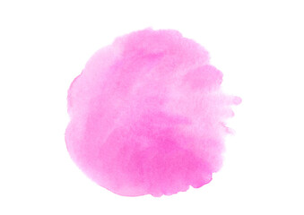 pink watercolor stain isolated on white background