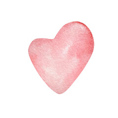 watercolor light red heart