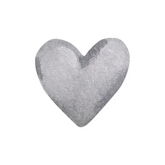 watercolor gray heart