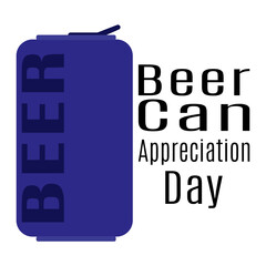 Naklejka premium Beer Can Appreciation Day, Idea for poster, banner, flyer, card or menu design