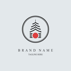 japan temple pagoda logo template design for brand or company and other
