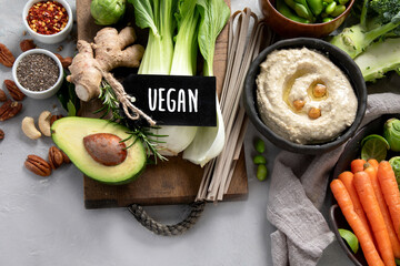 Vegetable assortment on light background.