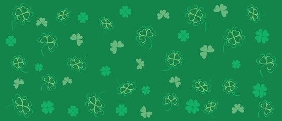Clover decoration pattern. St. paticks day background illustration. Vector illustration.