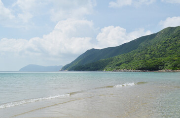Quiet beach on the shore of con Dao Island, Vietnam	
