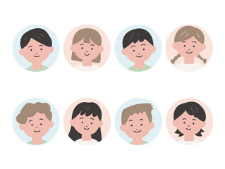 子供たちの手描き風アイコンセット