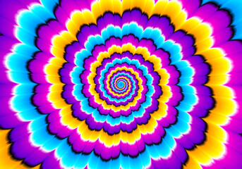 Colorful spirals. Motion illusion.
