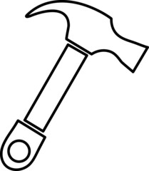 Hammer icon flat vector illustration line art.eps