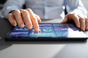 Financial Analyst Using Analytics Technology