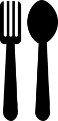 Spoon and fork icon flat vector design. Restaurant symbol..eps