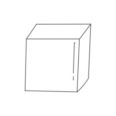 school study box cube hand drawn illustration suitable for children kids coloring and drawing book