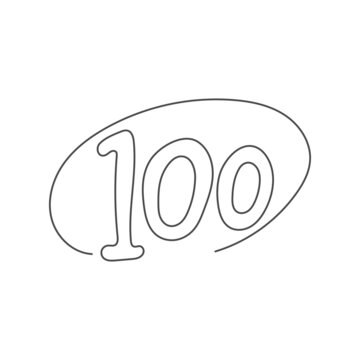 score 100 perfect test resultshand drawn illustration suitable for children kids coloring and drawing book