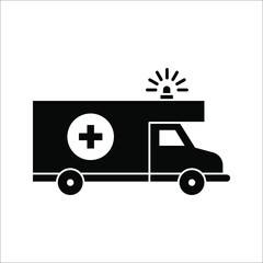 Ambulance icon. ambulance truck icon vector illustration on white background