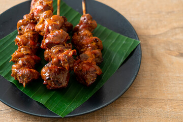 grilled chicken gizzard skewer in Asian style