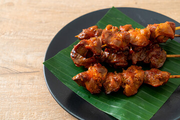 grilled chicken gizzard skewer in Asian style
