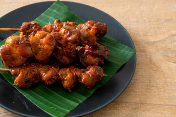 grilled chicken gizzard skewer in Asian style