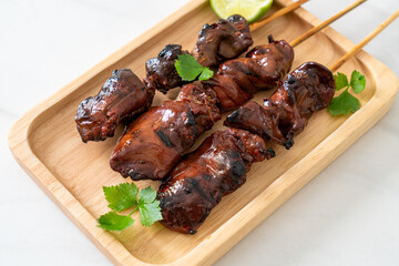 grilled chicken liver with herbs and spices