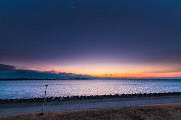 若洲海浜公園北展望台のブルーアワー