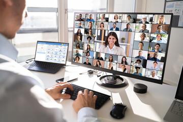 Virtual Conference Agenda On Multiple Computers