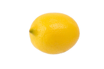 lemon isolated on white background, front view, closeup