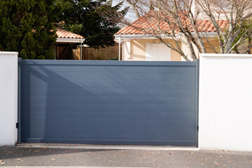 Aluminum slide steel home high grey gate sliding portal gray of suburb house