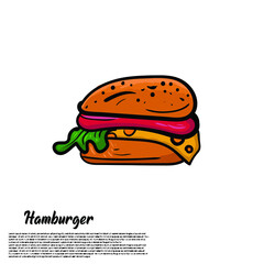 burger doodle .vector illustration hand drawn burger