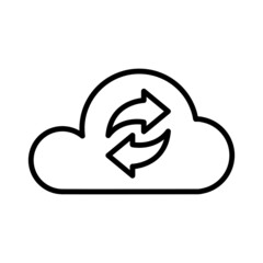 Cloud Sync Icon Design Vector Template Illustration