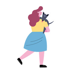 woman with dog