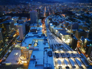 冬の北海道の夜景