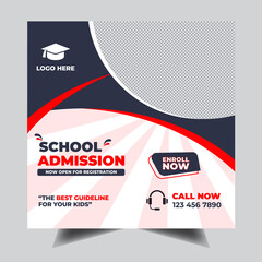 School education admission social media post design