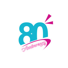 80 year anniversary celebration design template premium vector