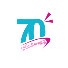 70 year anniversary celebration design template premium vector