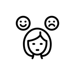 PMS or menopause symptoms concept. Mood swing, bipolar disorder