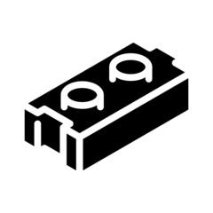 game brick glyph icon vector. game brick sign. isolated contour symbol black illustration