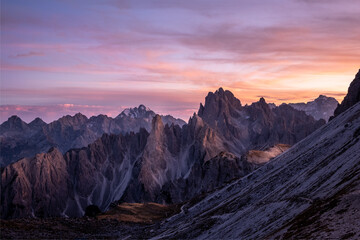 Fototapeta na wymiar Cadini di Misurina Bergkette in den Alpen Dolomiten Italien