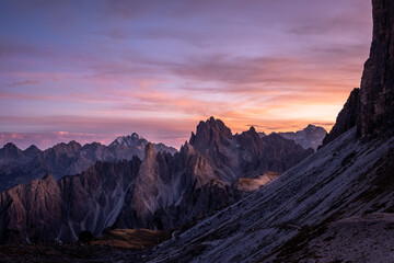 Fototapeta na wymiar Cadini di Misurina Bergkette in den Alpen Dolomiten Italien