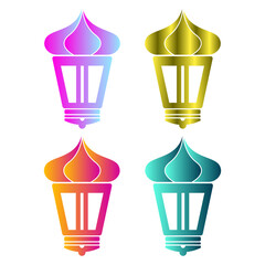 set of lantern flat icon for ramadan themed template, illustration element, banner, flyer, or poster.