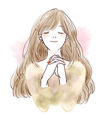 祈る女性　幸福