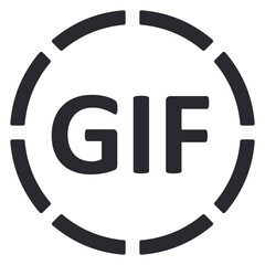 Gif icon. File type symbol. Isolated vector pictogram. - obrazy, fototapety, plakaty
