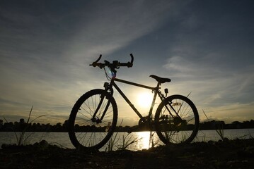 Plakat silhouette of a bicycle