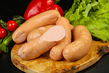 Natural meat sausages with minced meat
