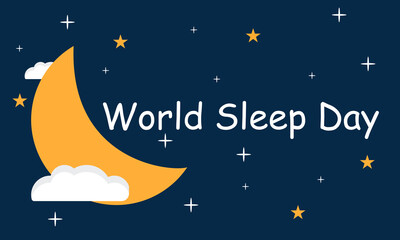 World Sleep Day. Healthy life vector template for banner, card, poster, background.