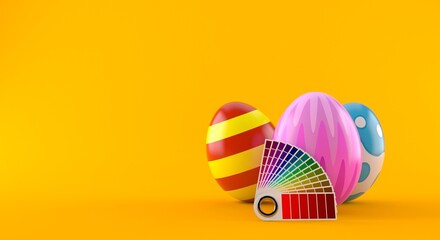 Easter eggs with color sampler