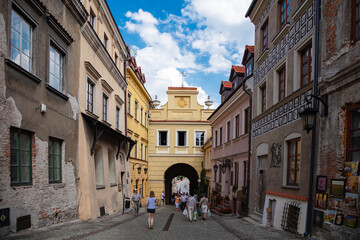 Poland - August 19, 2017: Lublin street - obrazy, fototapety, plakaty