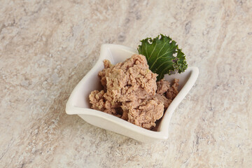 Liver pate in the bowl