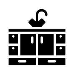 kitchen and bath cabinets glyph icon vector. kitchen and bath cabinets sign. isolated contour symbol black illustration