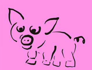 The wiggily woggily pinkish pig