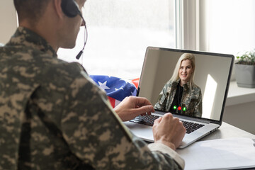 Military Data Center Video Conference. War Attack
