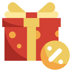 GIFT BOX flat icon,linear,outline,graphic,illustration